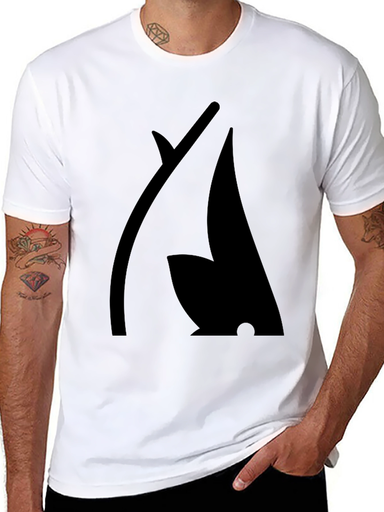 Modern Black Graphic Tee - Abstract Design