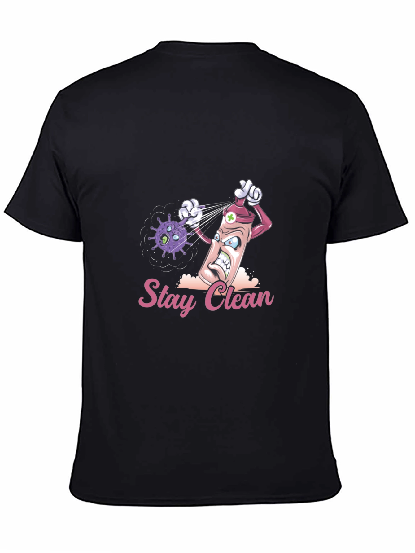 Stay Clean Graphic Tee - Novelty Cartoon T-Shirt