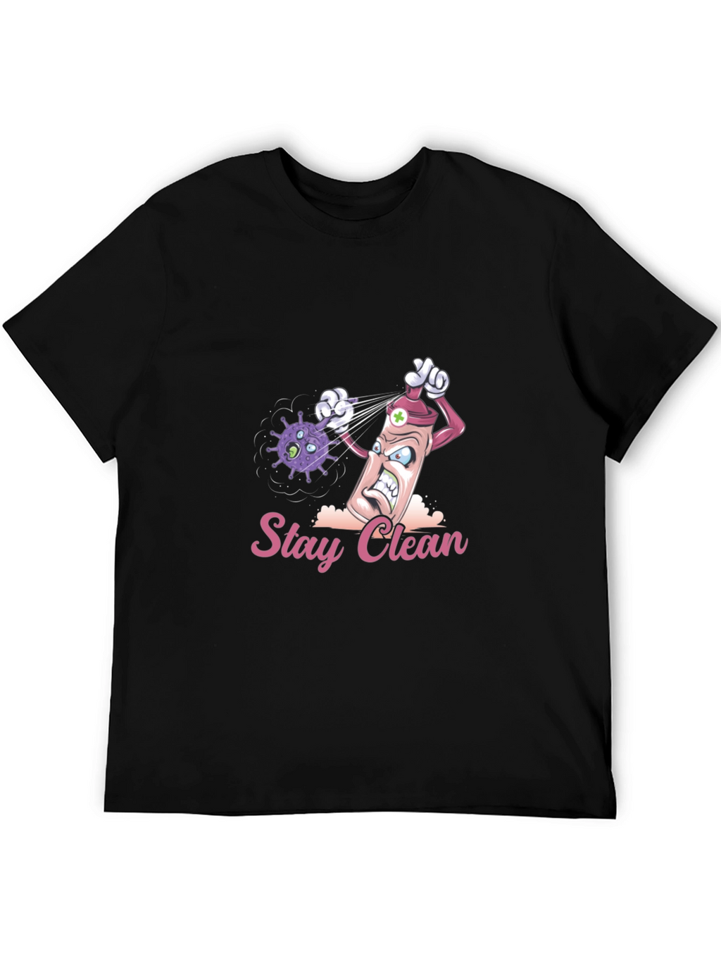 Stay Clean Graphic Tee - Novelty Cartoon T-Shirt