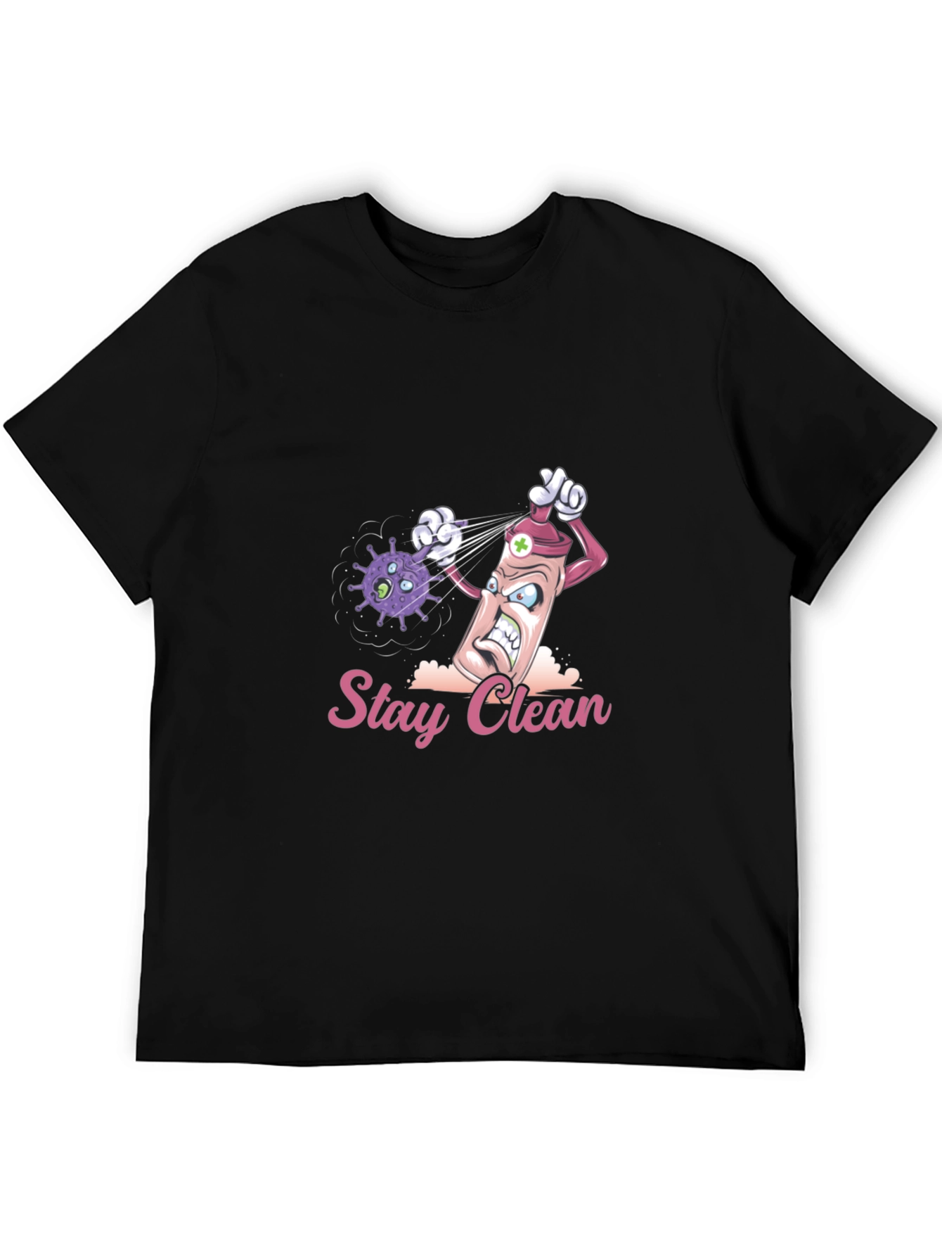 Stay Clean Graphic Tee - Novelty Cartoon T-Shirt