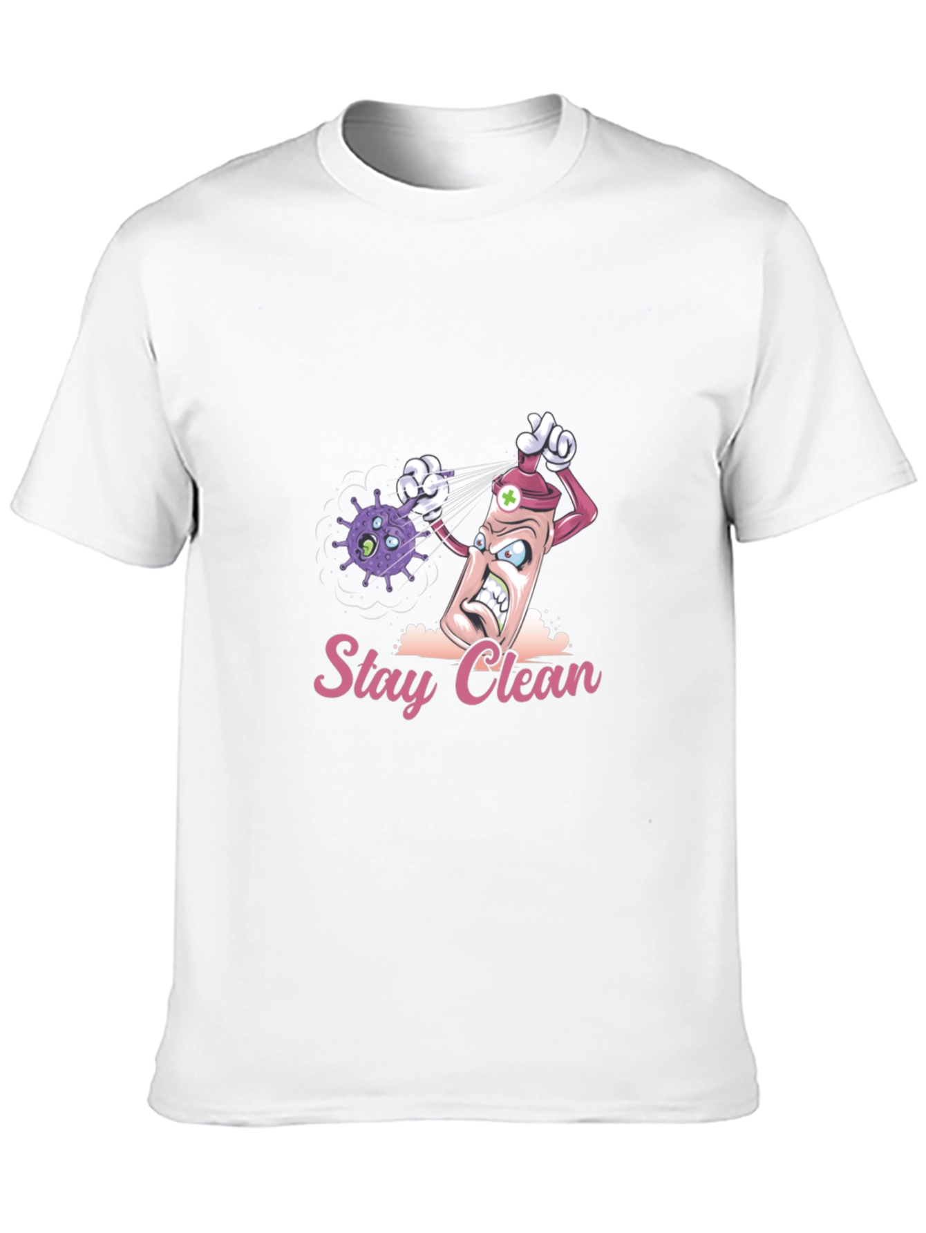 Stay Clean Graphic Tee - Novelty Cartoon T-Shirt