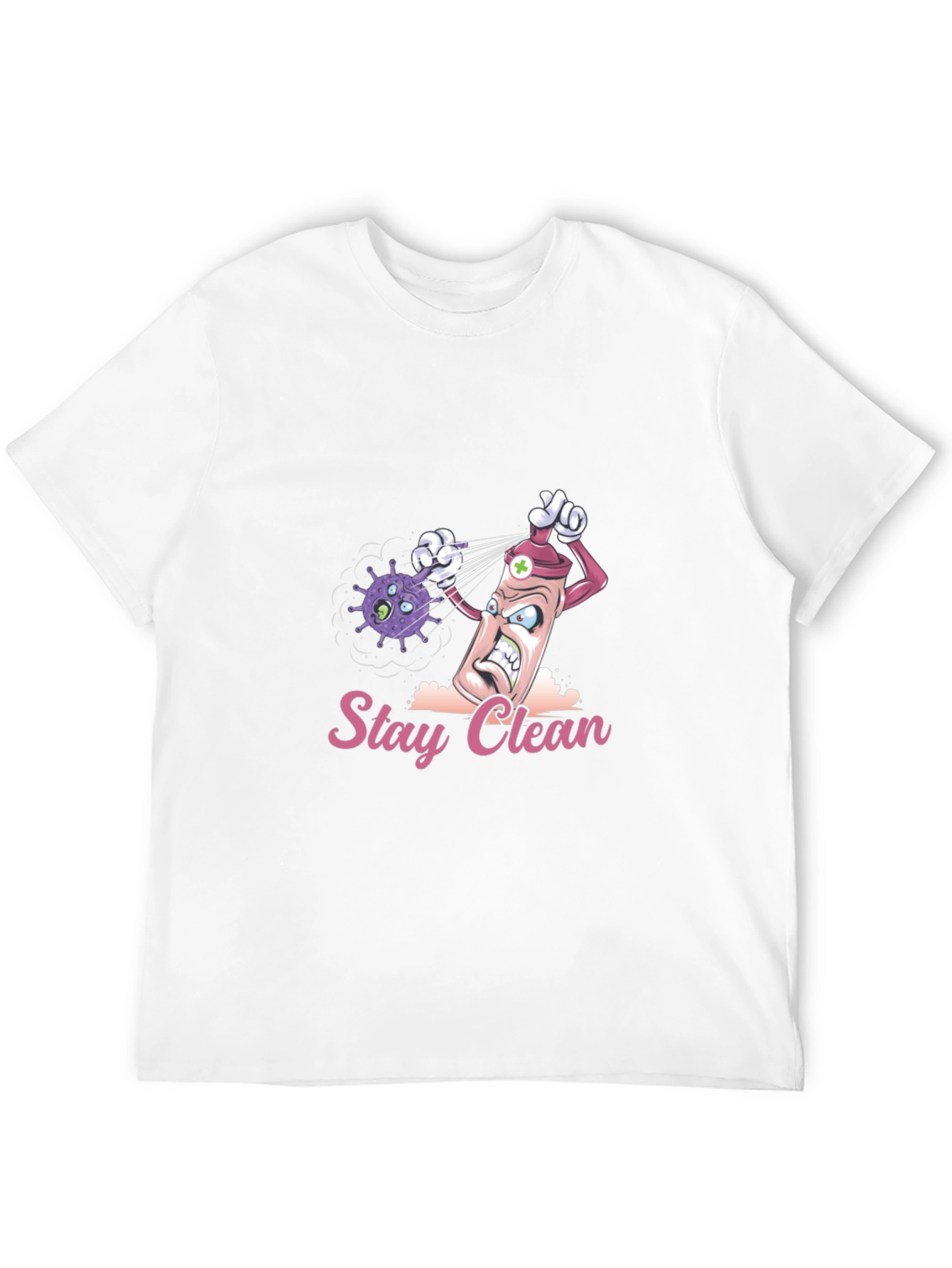 Stay Clean Graphic Tee - Novelty Cartoon T-Shirt