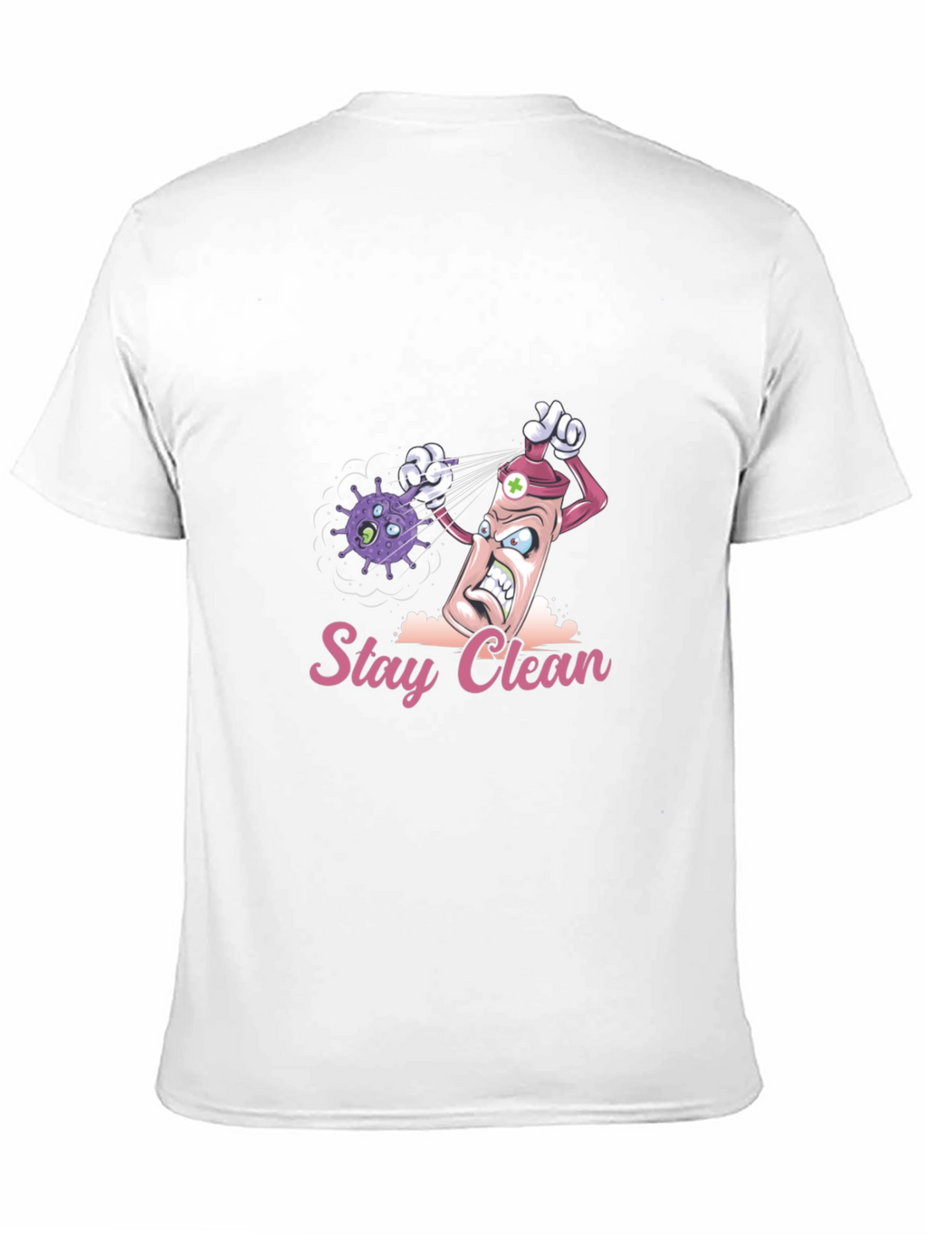 Stay Clean Graphic Tee - Novelty Cartoon T-Shirt