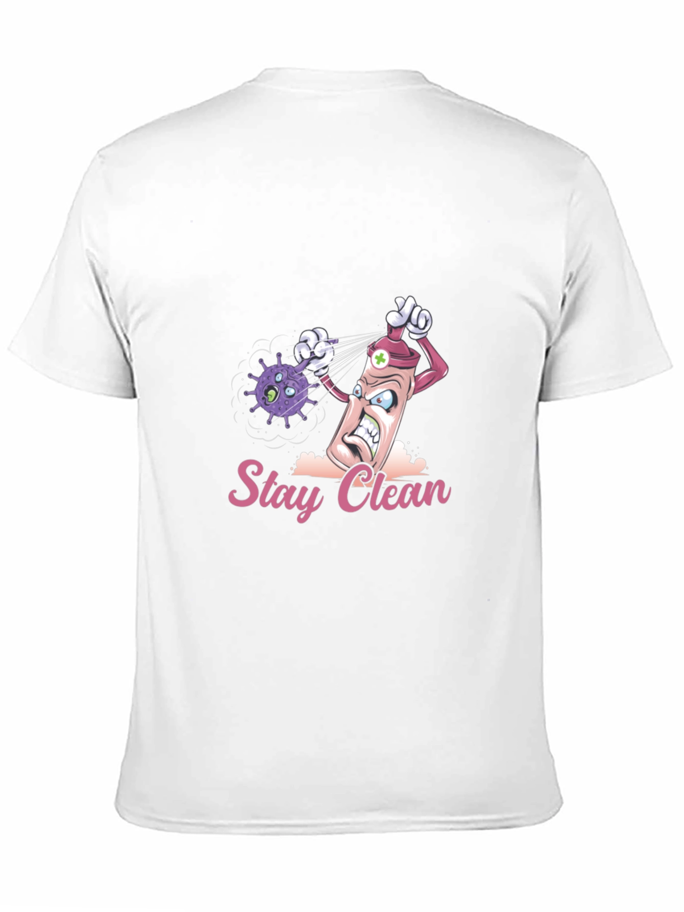 Stay Clean Graphic Tee - Novelty Cartoon T-Shirt