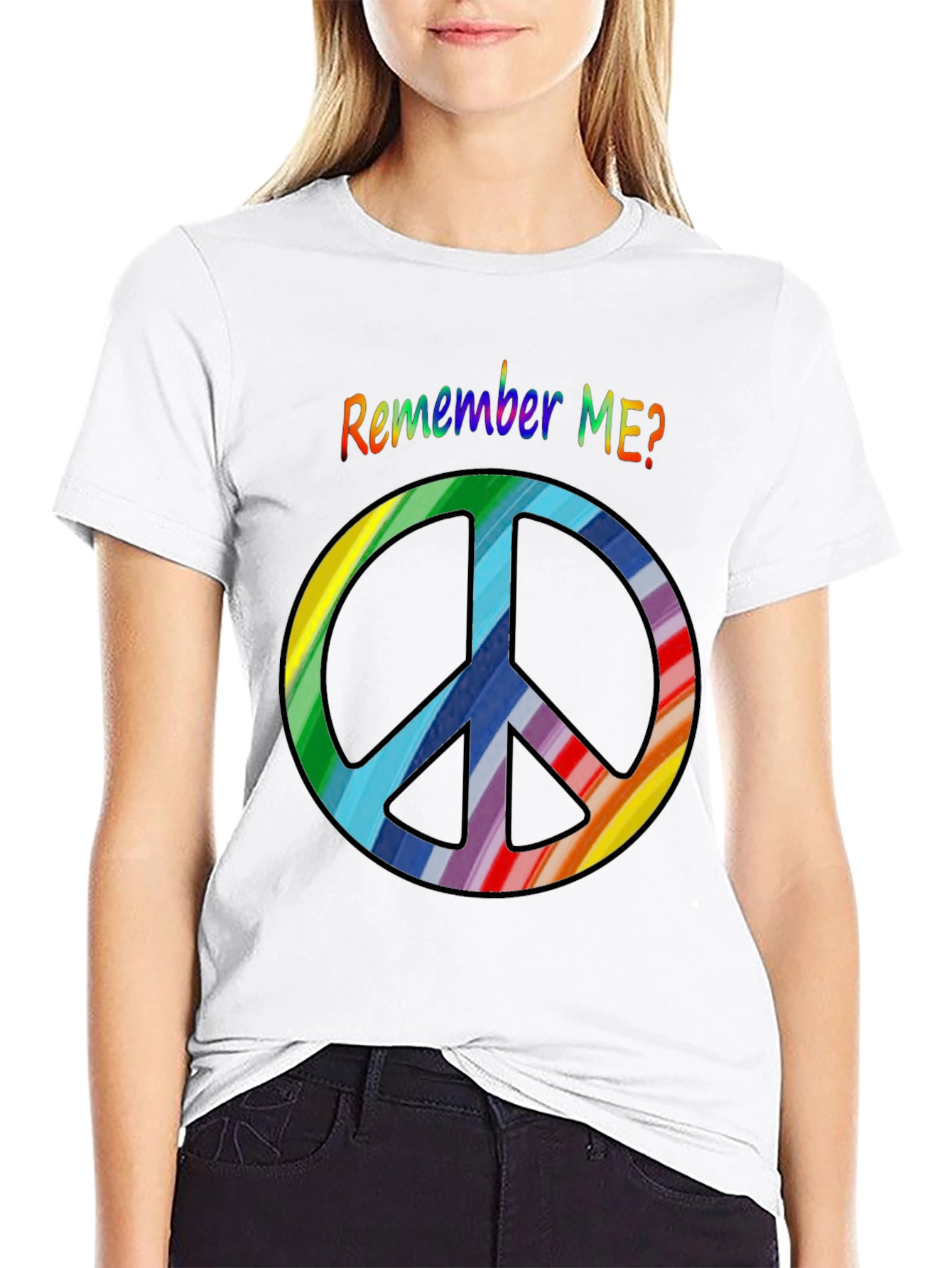 Retro Rainbow Peace Sign T-Shirt