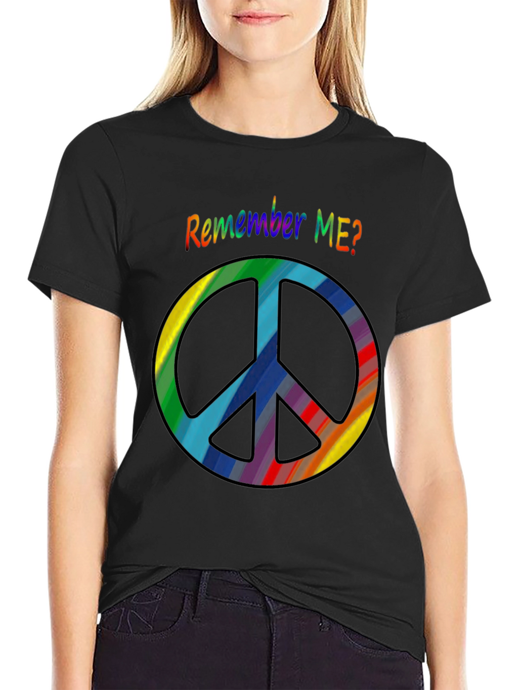 Retro Rainbow Peace Sign T-Shirt