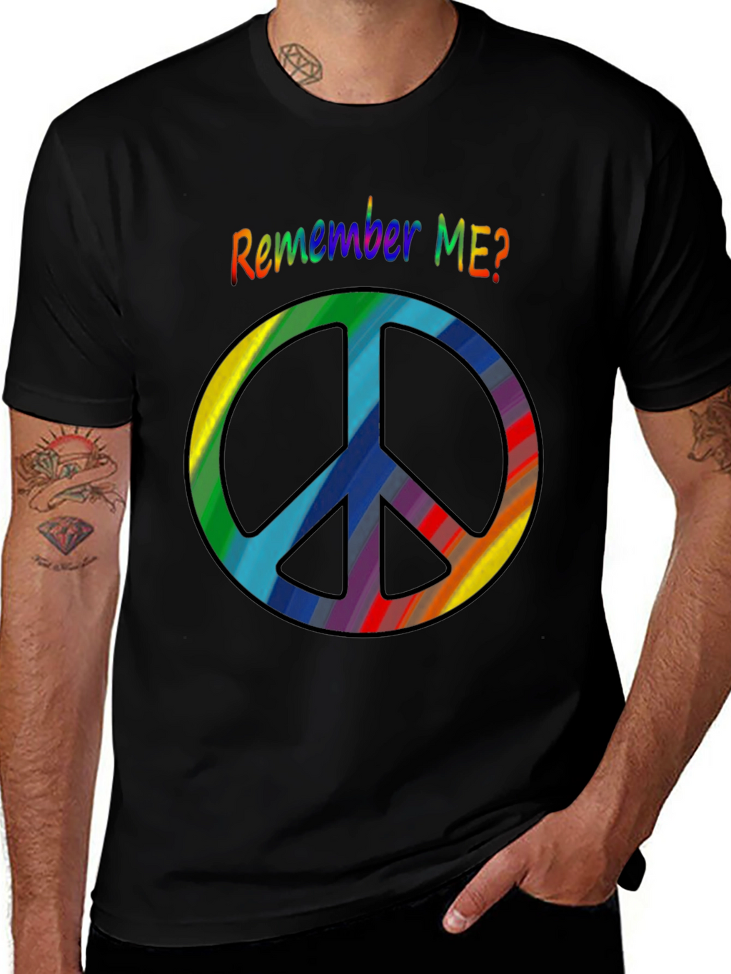 Retro Rainbow Peace Sign T-Shirt