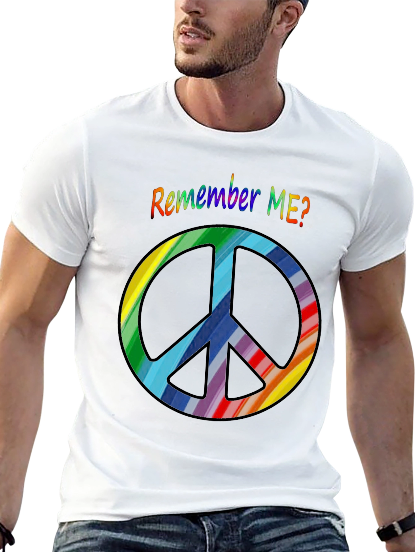 Retro Rainbow Peace Sign T-Shirt