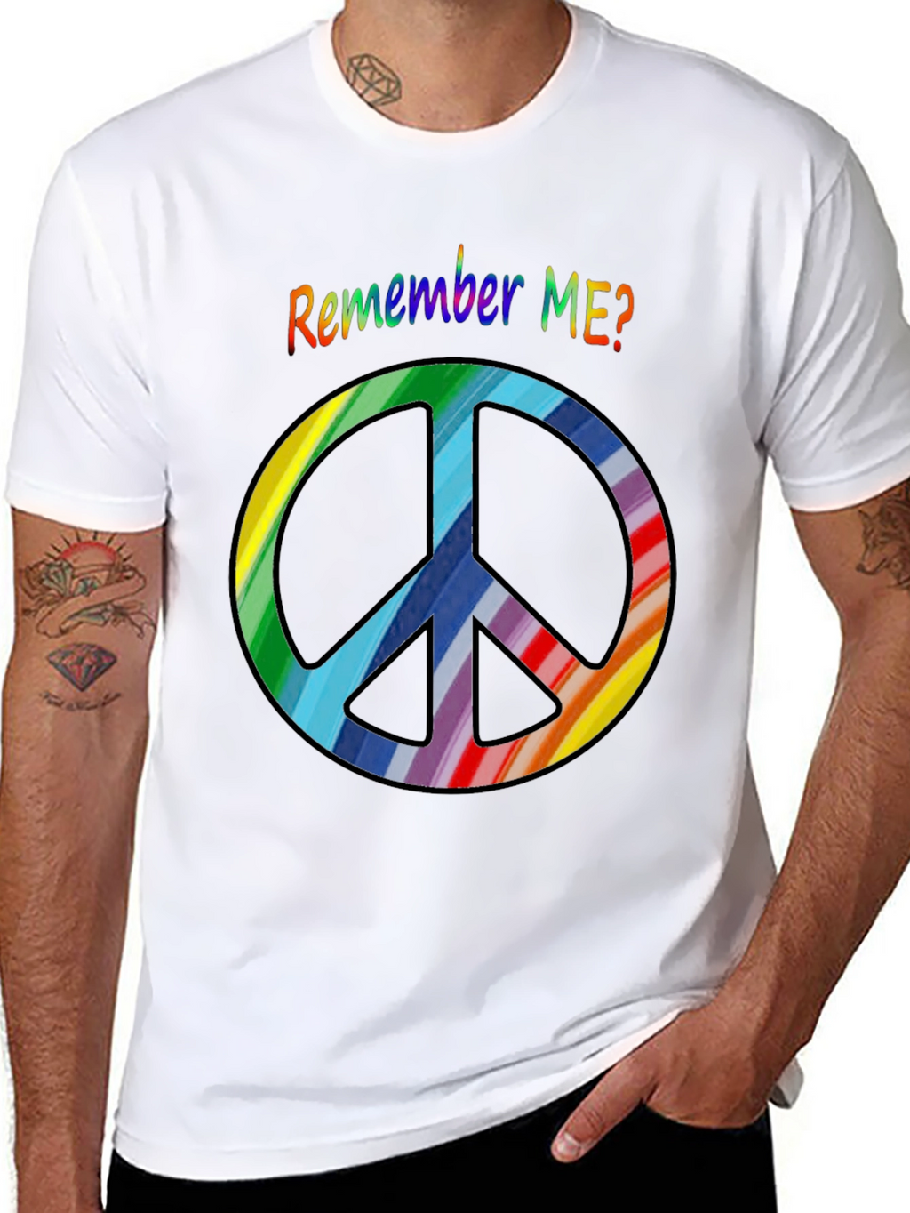 Retro Rainbow Peace Sign T-Shirt