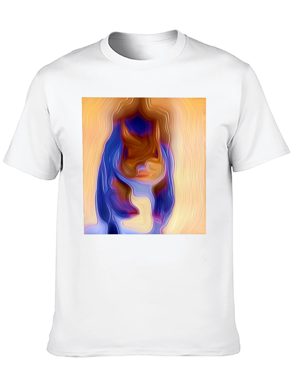 Abstract Portrait Graphic Print Black Tee