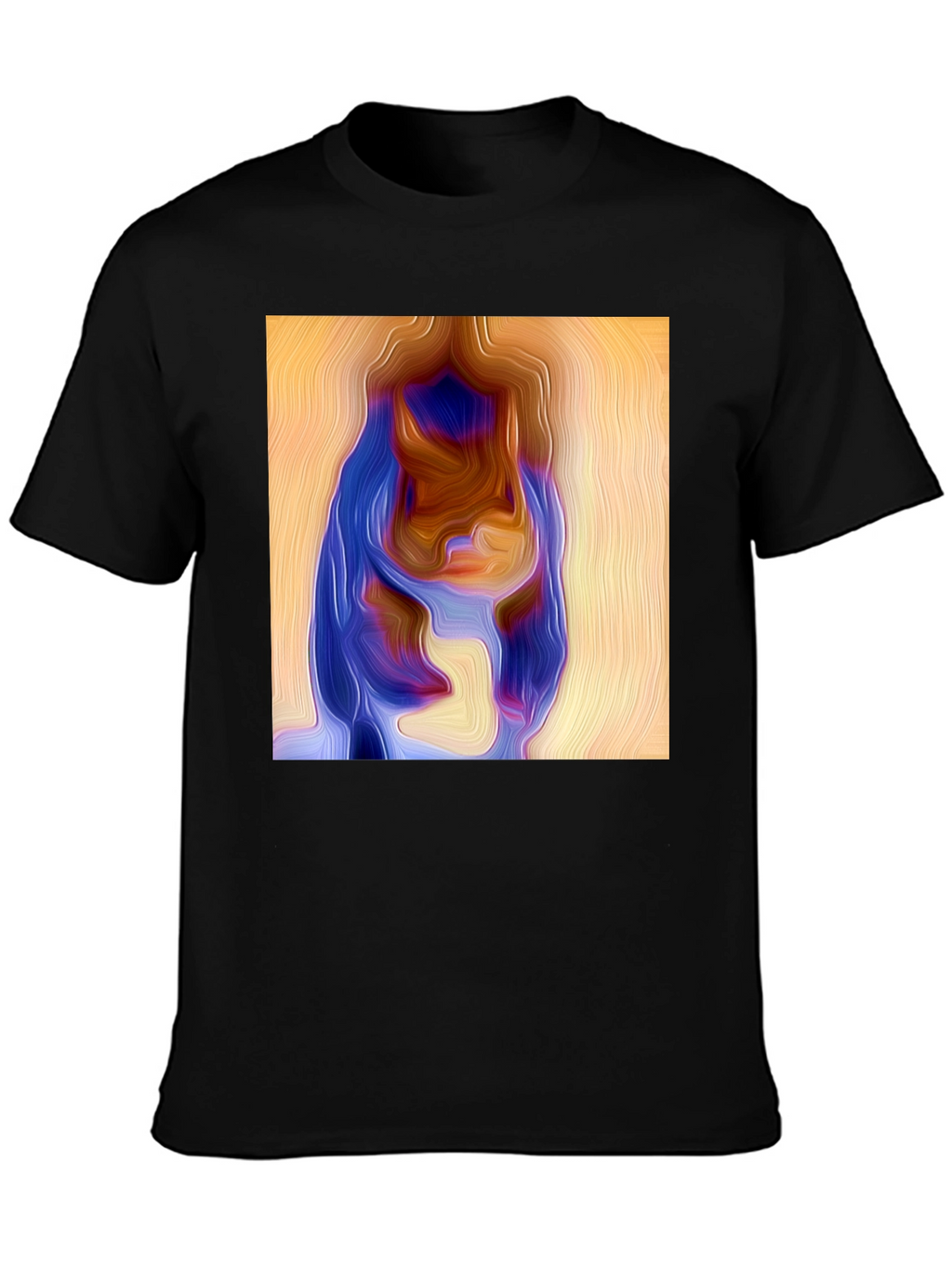 Abstract Portrait Graphic Print Black Tee