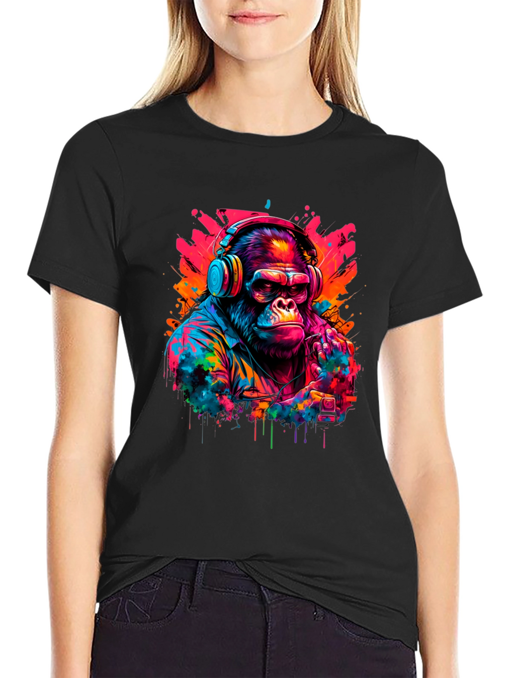 Cool Gorilla DJ Graphic T-Shirt