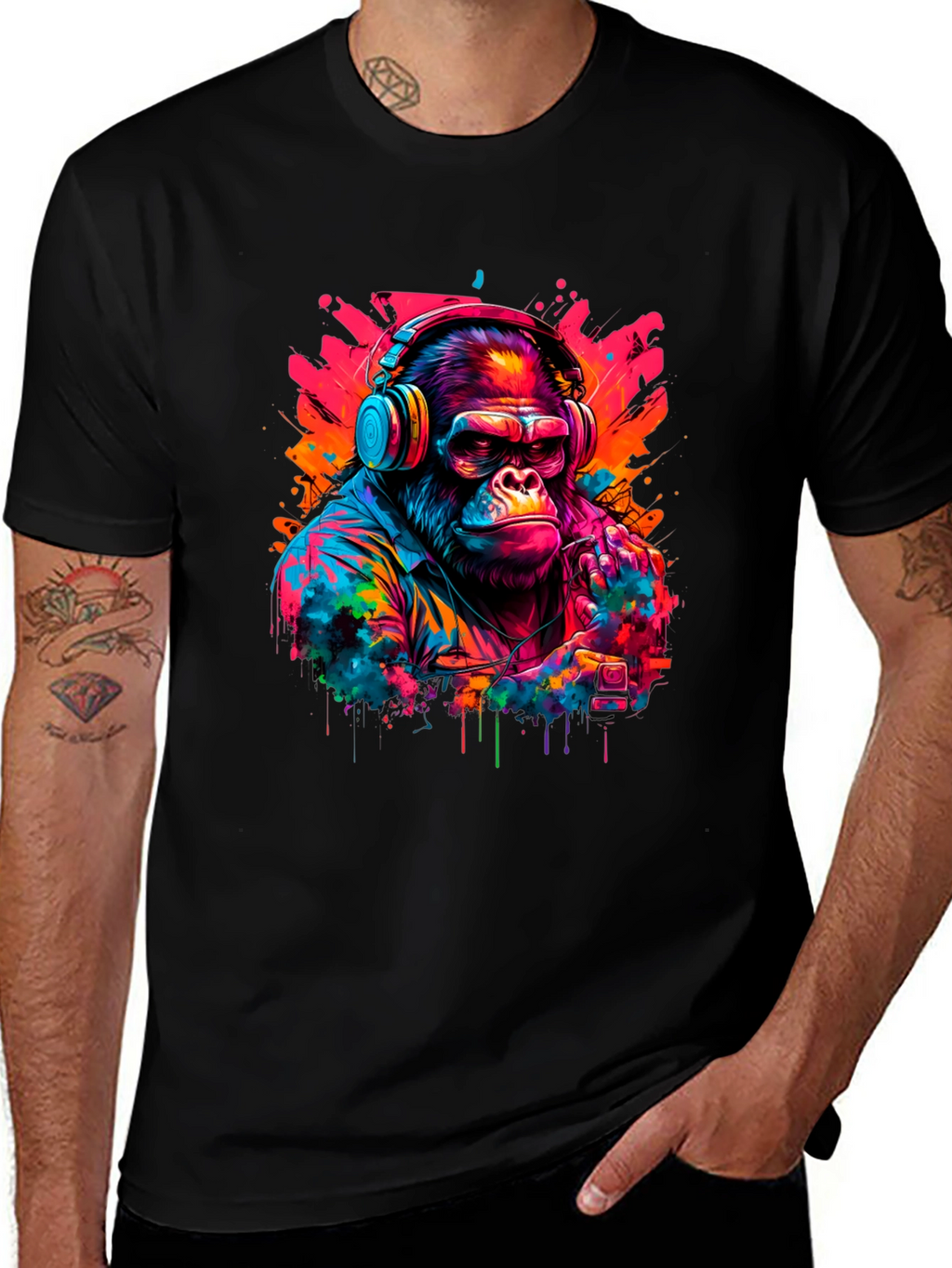 Cool Gorilla DJ Graphic T-Shirt