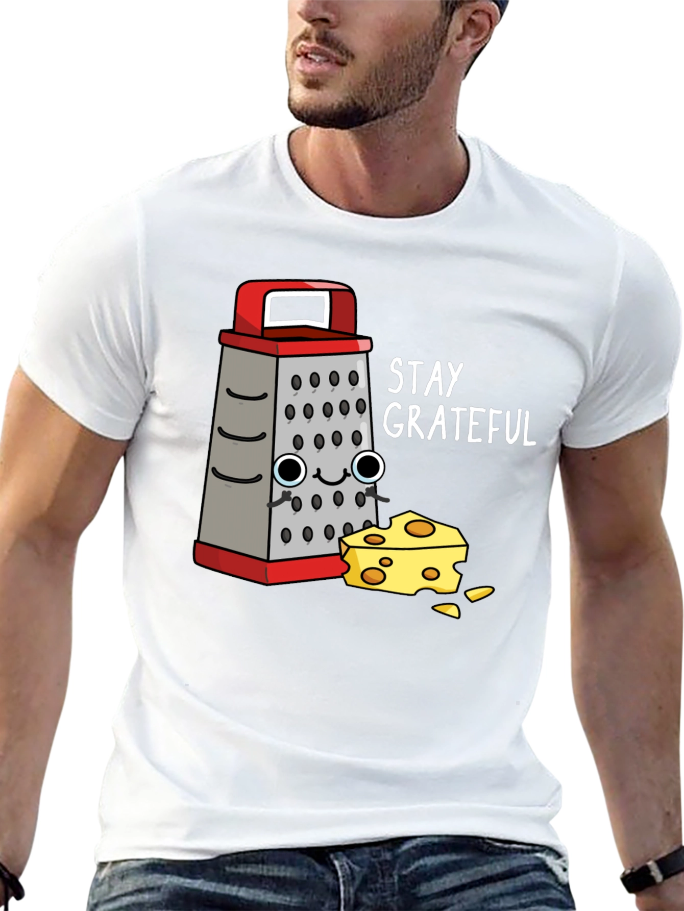 Stay Grateful Grater & Cheese Graphic T-Shirt