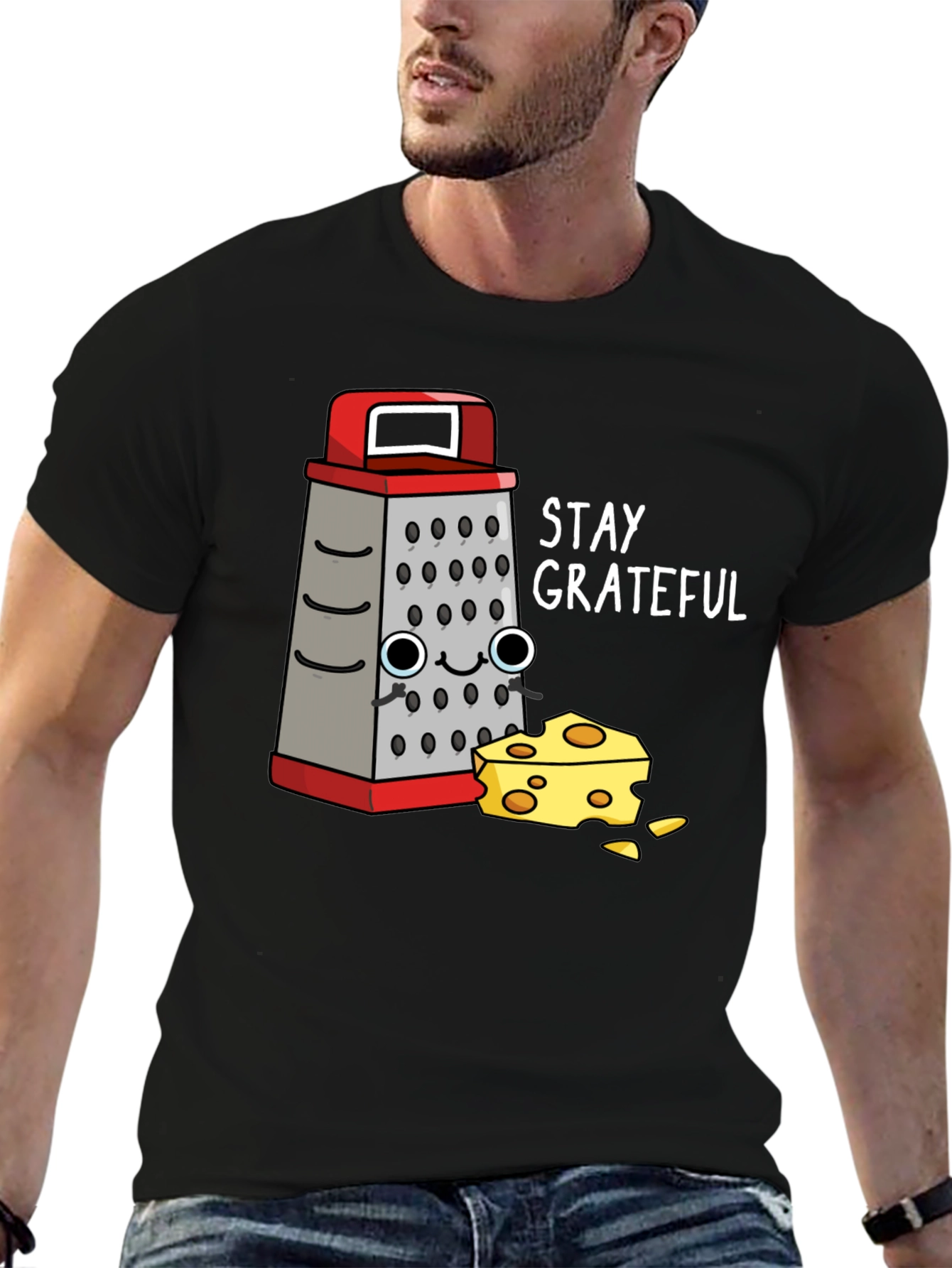 Stay Grateful Grater & Cheese Graphic T-Shirt