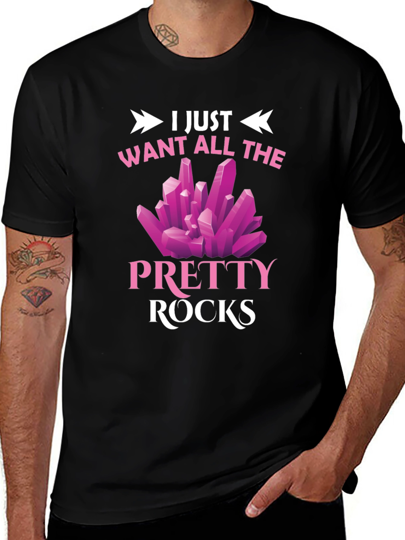 Pretty Rocks Graphic Tee - Novelty T-Shirt
