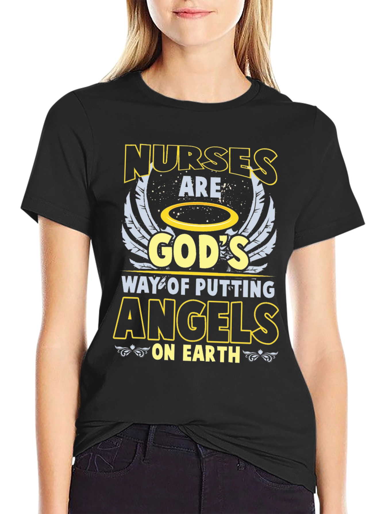 Nurses Are Gods Angels Graphic Tee