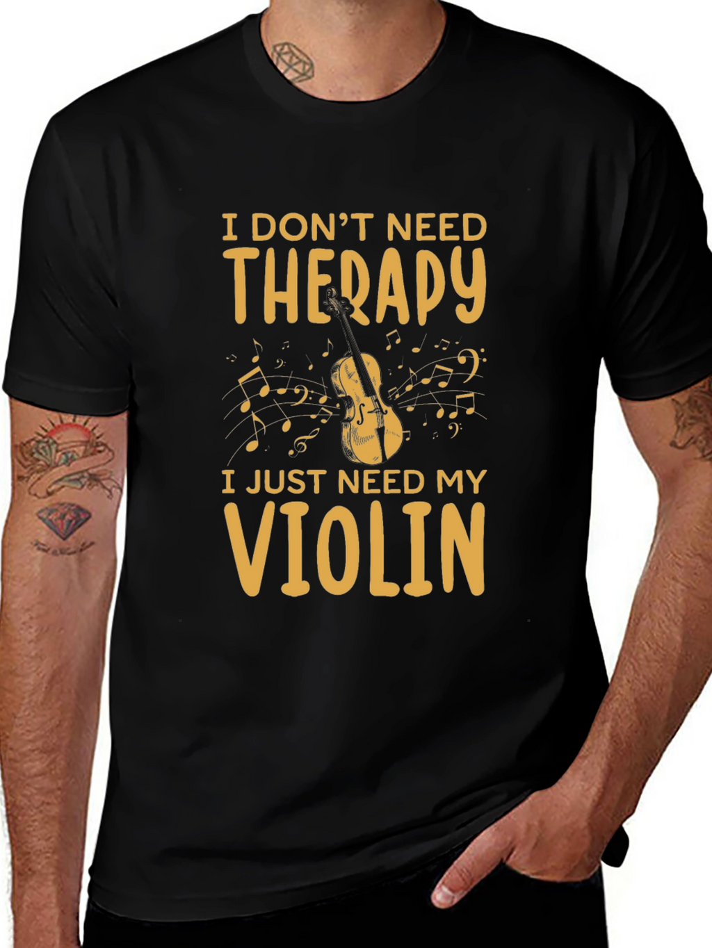 Therapy Violin Graphic T-Shirt
