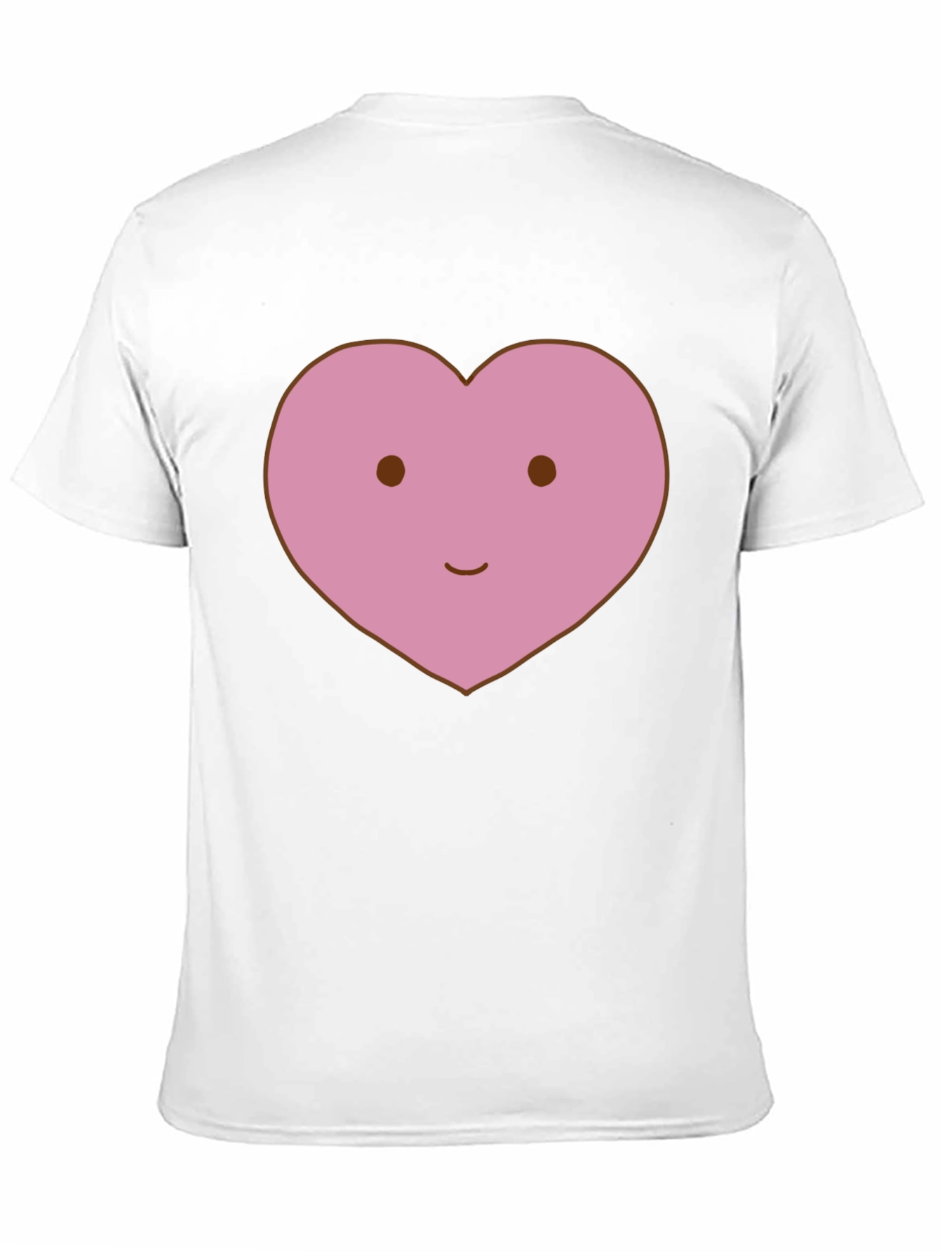 Cute Heart Face Graphic Tee - Black Cotton T-Shirt