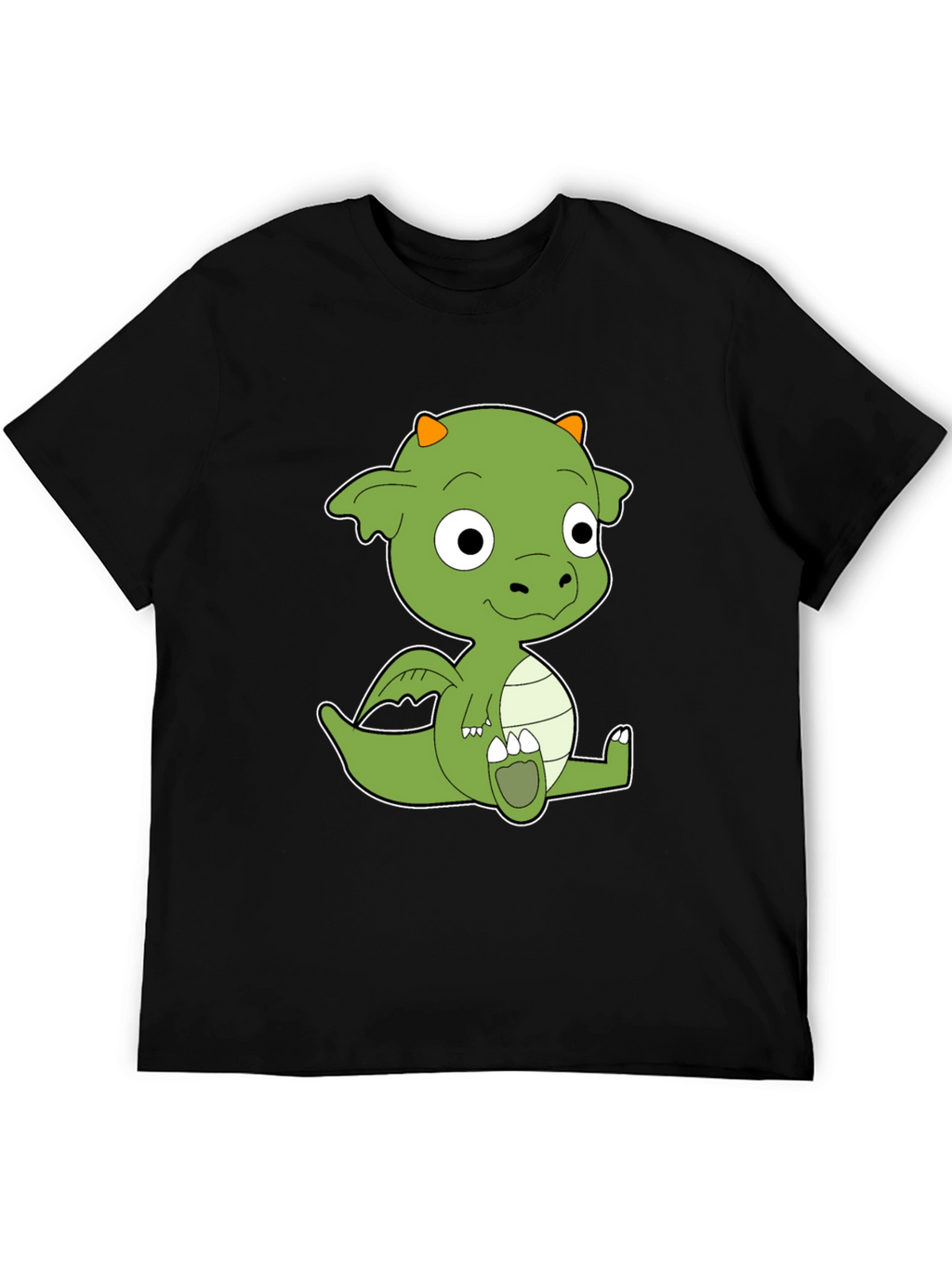 Cute Cartoon Dragon Black T-Shirt