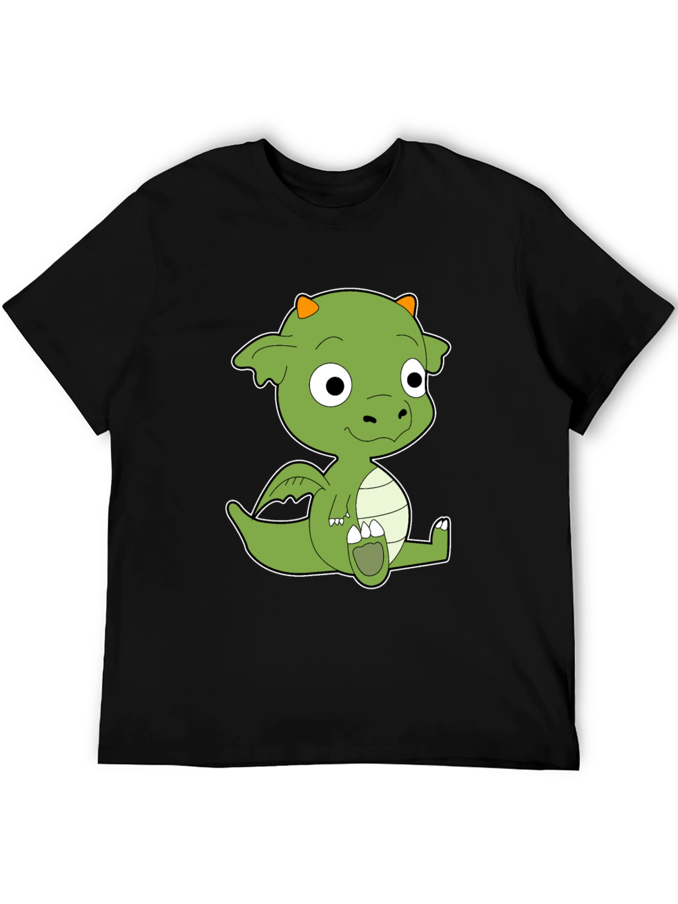 Cute Cartoon Dragon Black T-Shirt