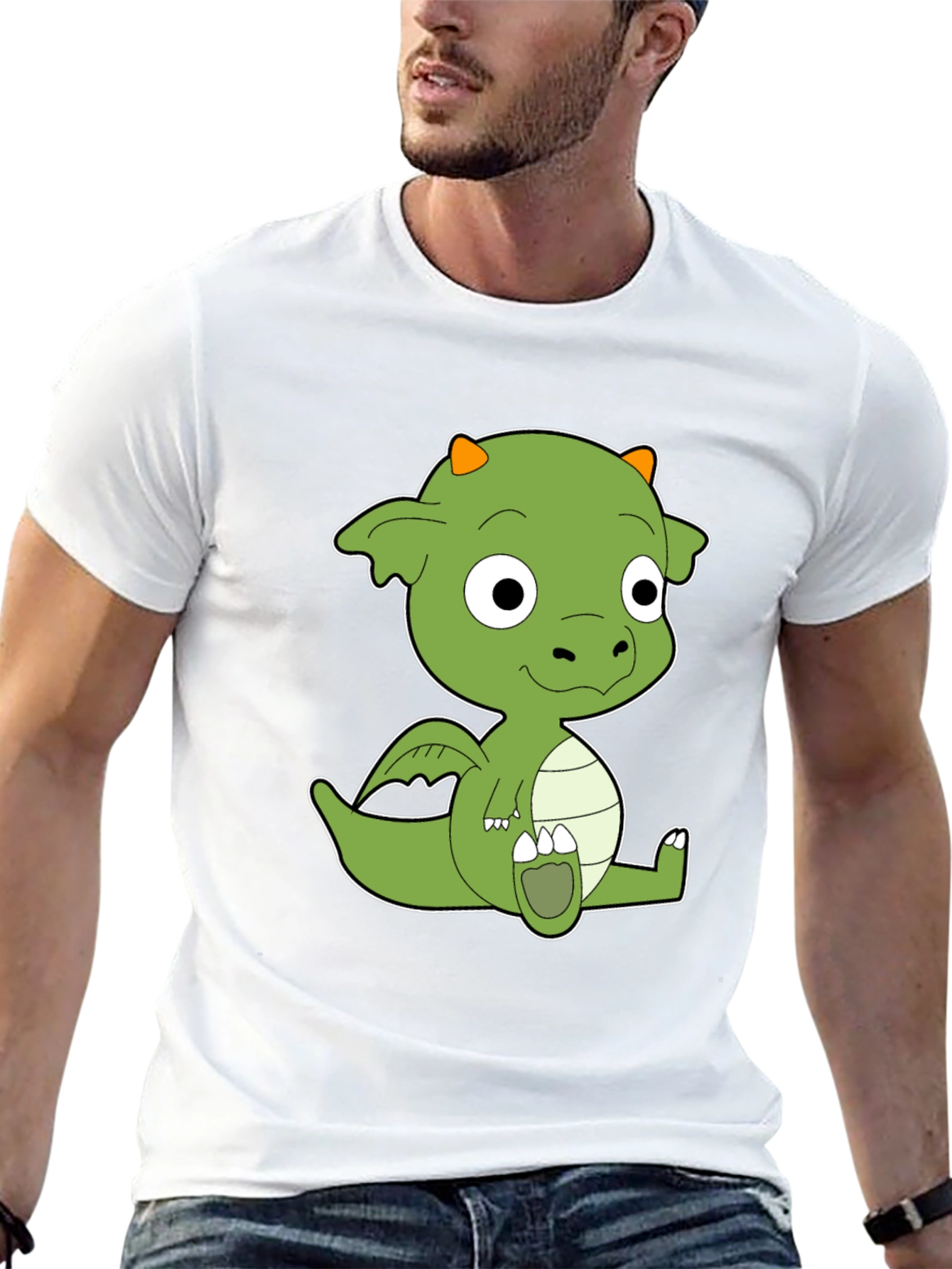 Cute Cartoon Dragon Black T-Shirt