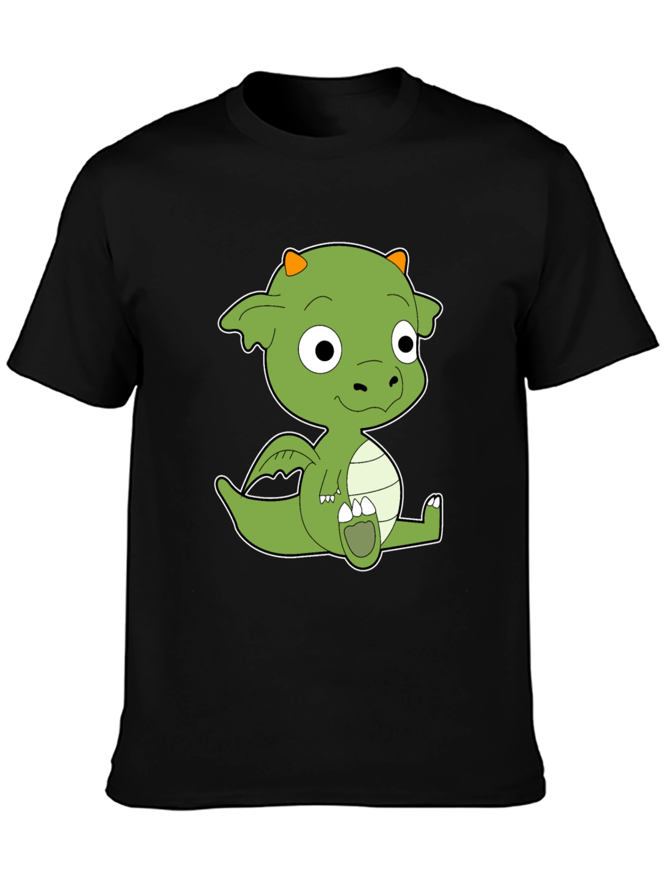 Cute Cartoon Dragon Black T-Shirt