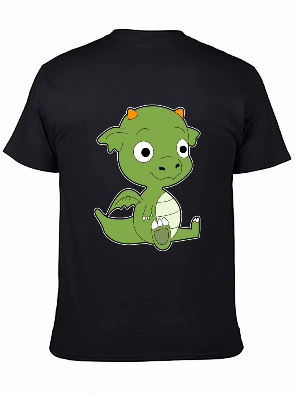 Cute Cartoon Dragon Black T-Shirt