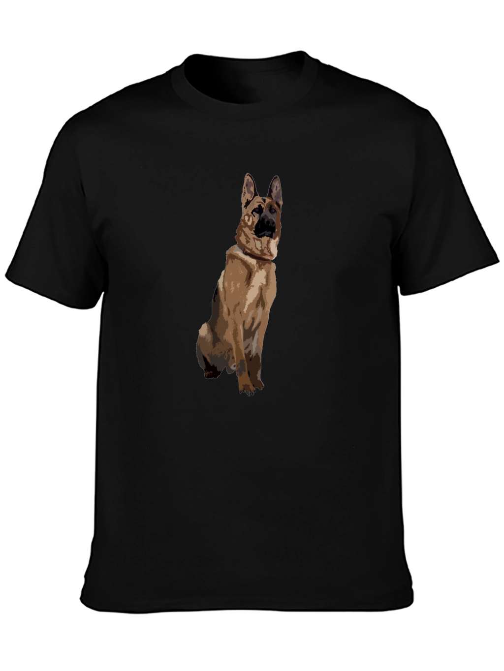 German Shepherd Graphic Black T-Shirt
