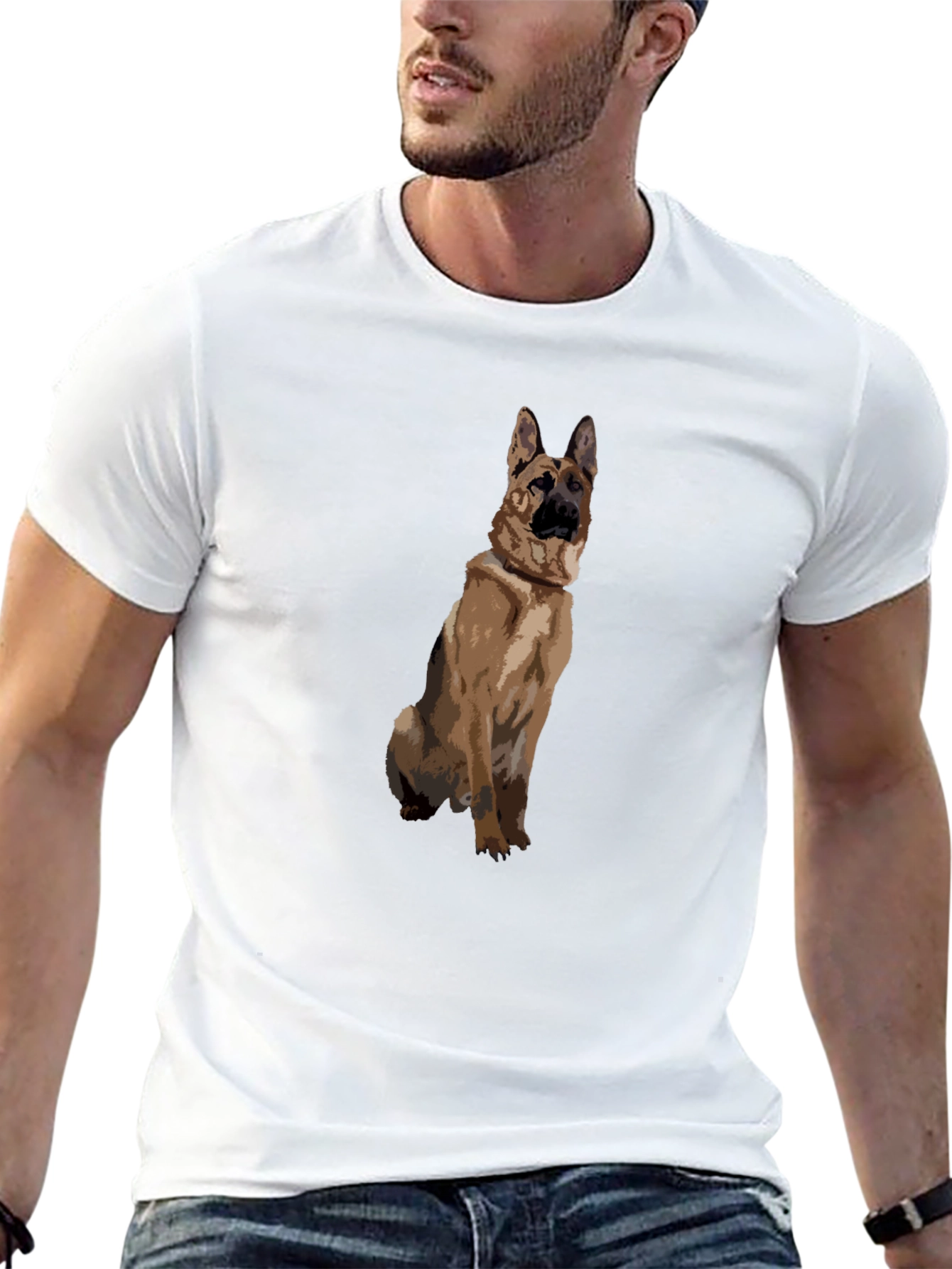 German Shepherd Graphic Black T-Shirt