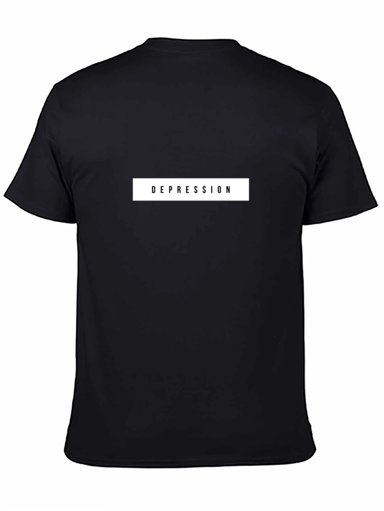 Depression Text Graphic Black T-Shirt