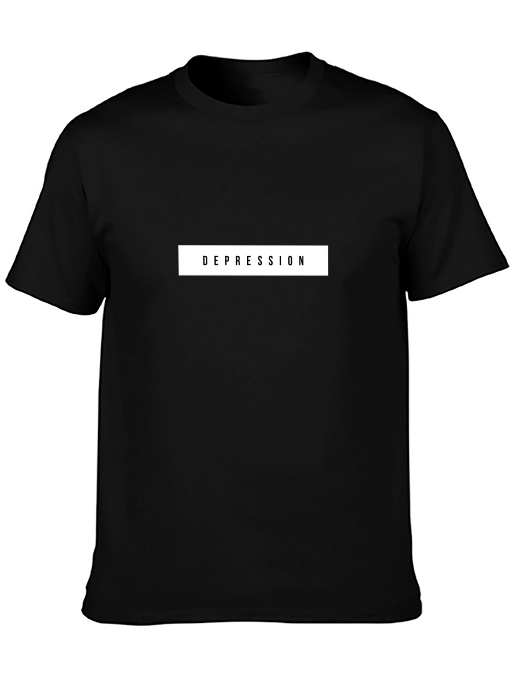 Depression Text Graphic Black T-Shirt