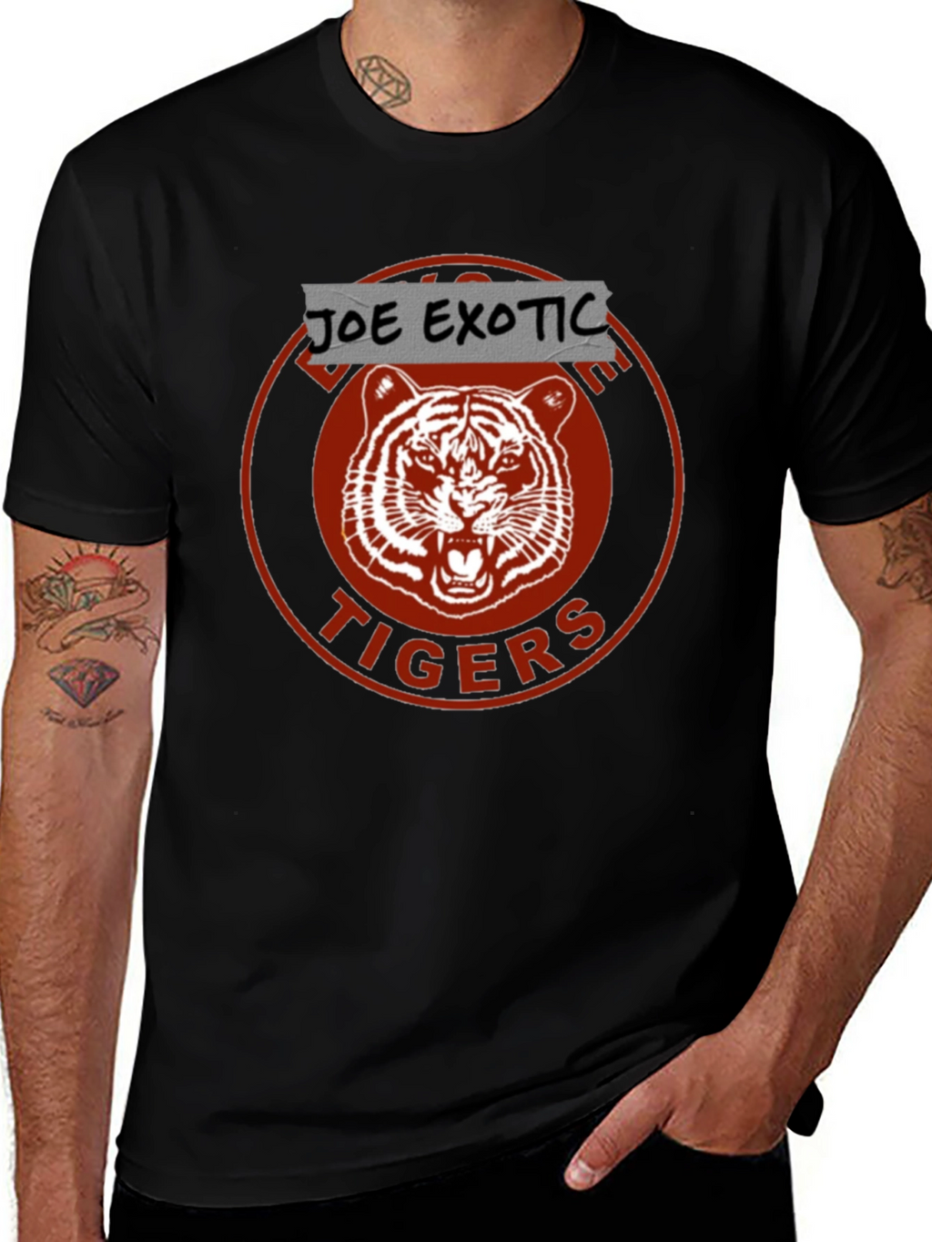 Joe Exotic Tigers Graphic T-Shirt Black Cotton Tee