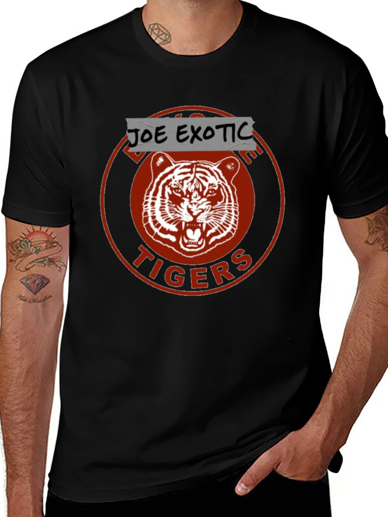 Joe Exotic Tigers Graphic T-Shirt Black Cotton Tee