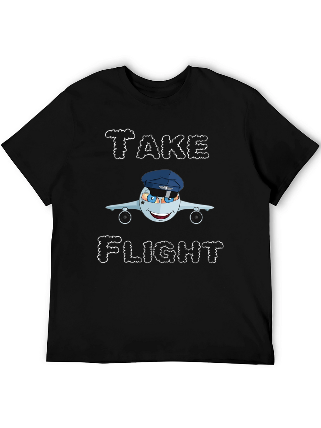 Take Flight Cartoon Airplane Graphic Tee