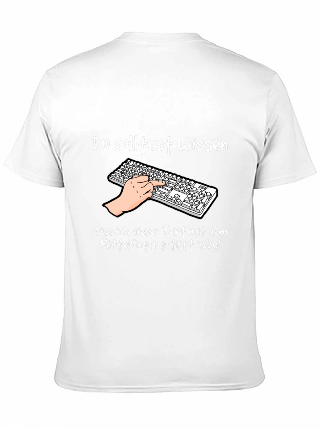 Humorous Middle Finger Typing T-Shirt