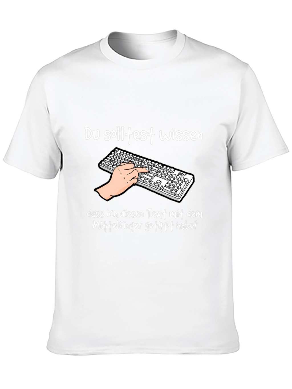 Humorous Middle Finger Typing T-Shirt