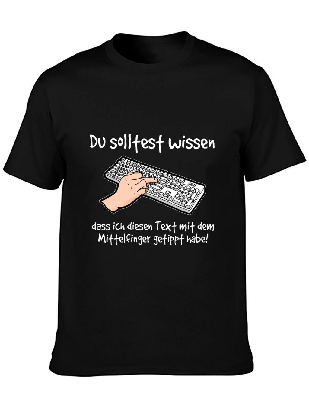 Humorous Middle Finger Typing T-Shirt