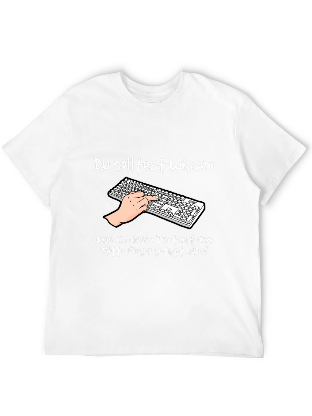 Humorous Middle Finger Typing T-Shirt