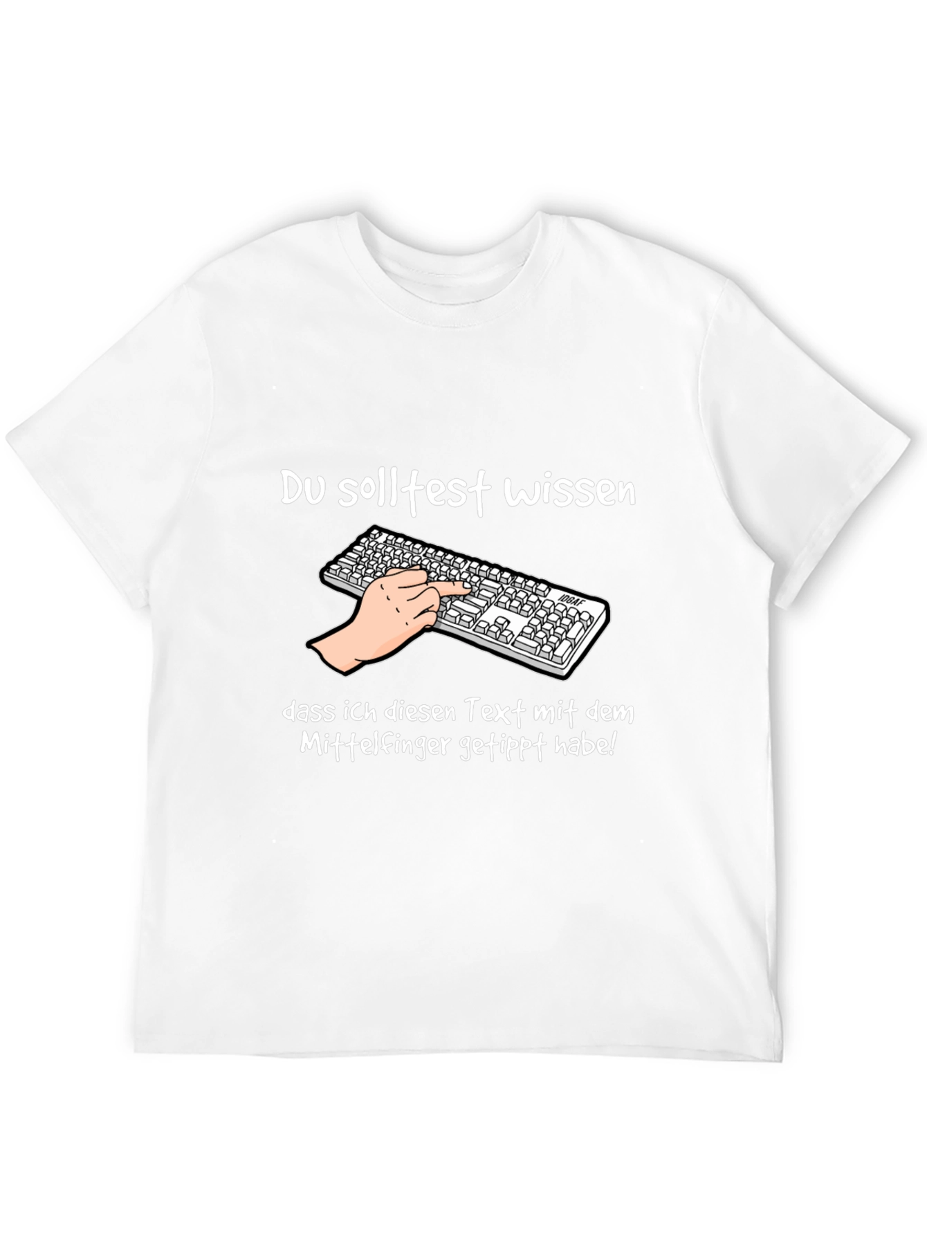 Humorous Middle Finger Typing T-Shirt