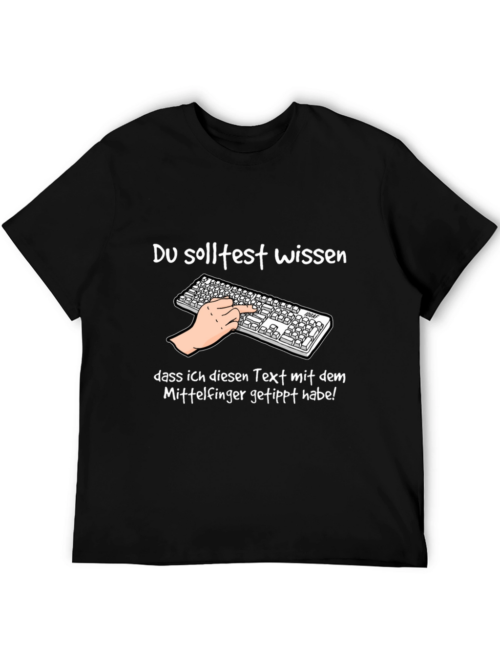 Humorous Middle Finger Typing T-Shirt