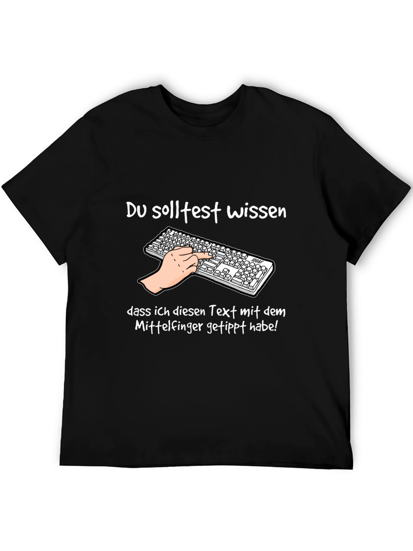 Humorous Middle Finger Typing T-Shirt