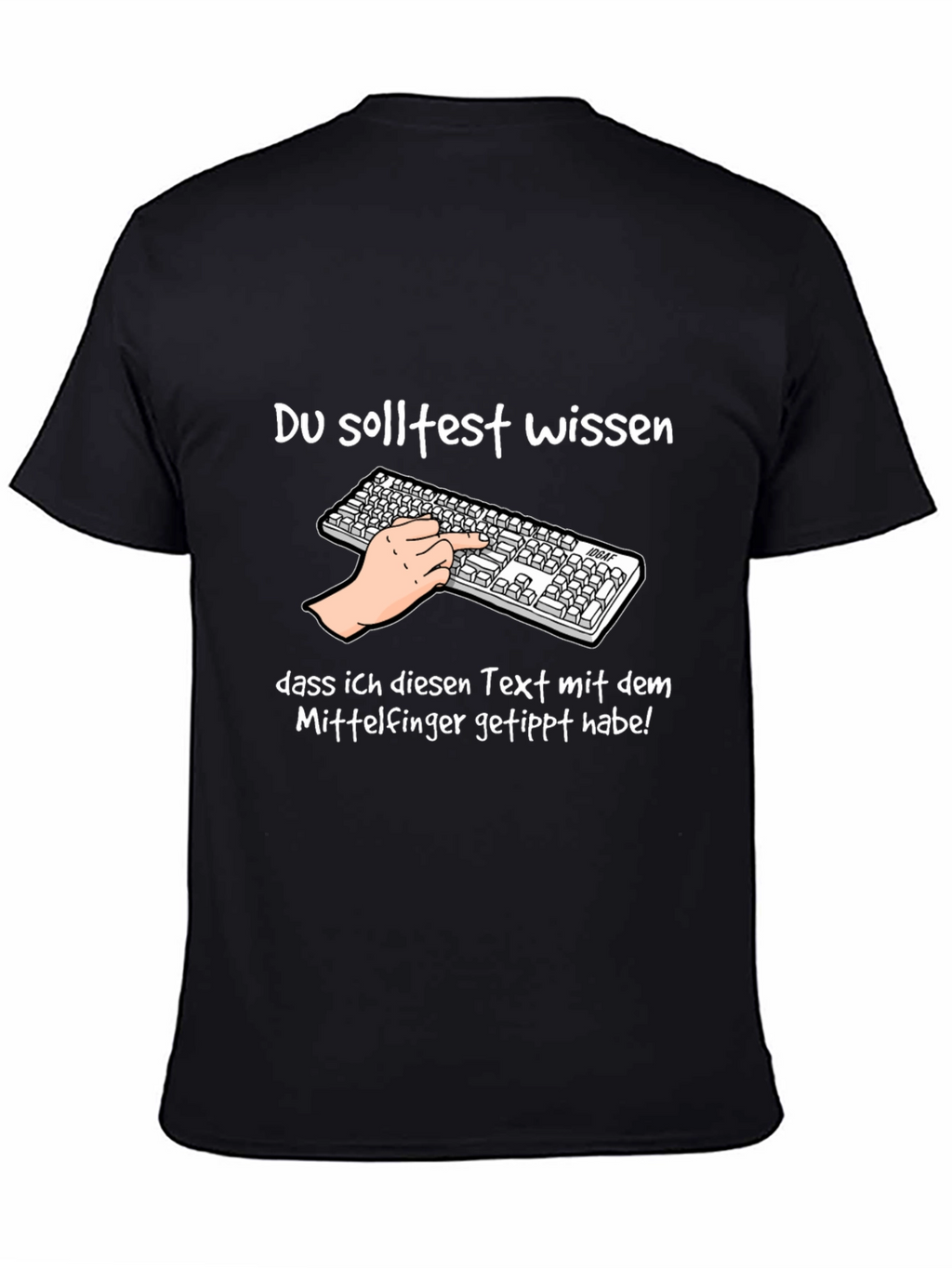 Humorous Middle Finger Typing T-Shirt