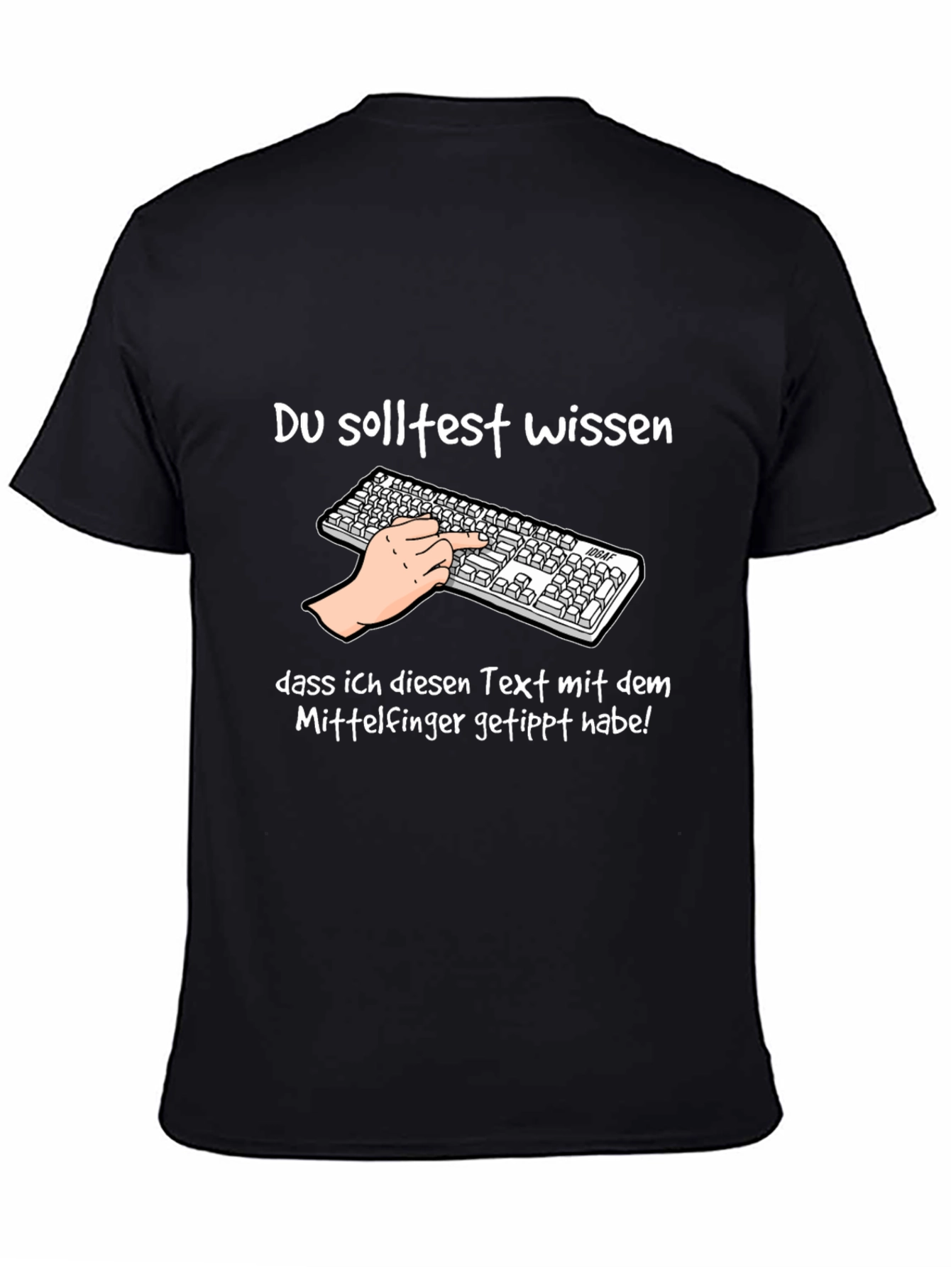 Humorous Middle Finger Typing T-Shirt