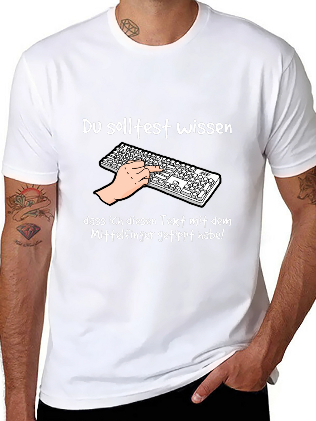 Humorous Middle Finger Typing T-Shirt