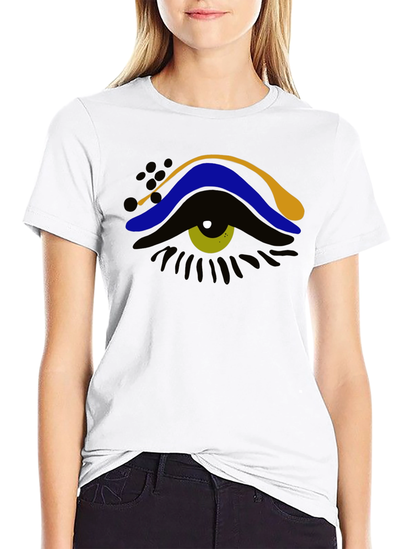 Abstract Eye Graphic Tee - Stylish Mens Black T-Shirt
