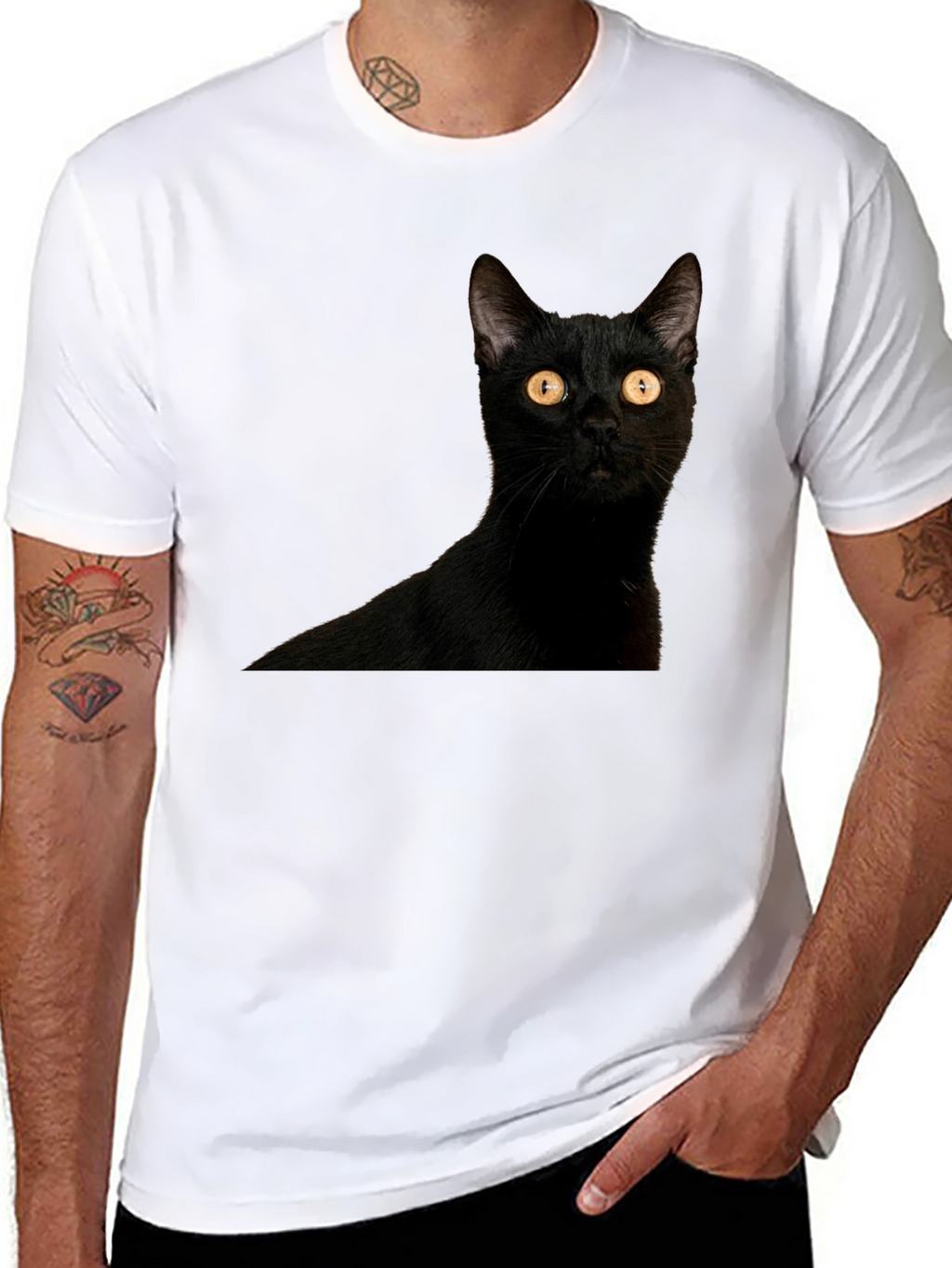 Black Cat Graphic T-Shirt - Mens Fashion Tee