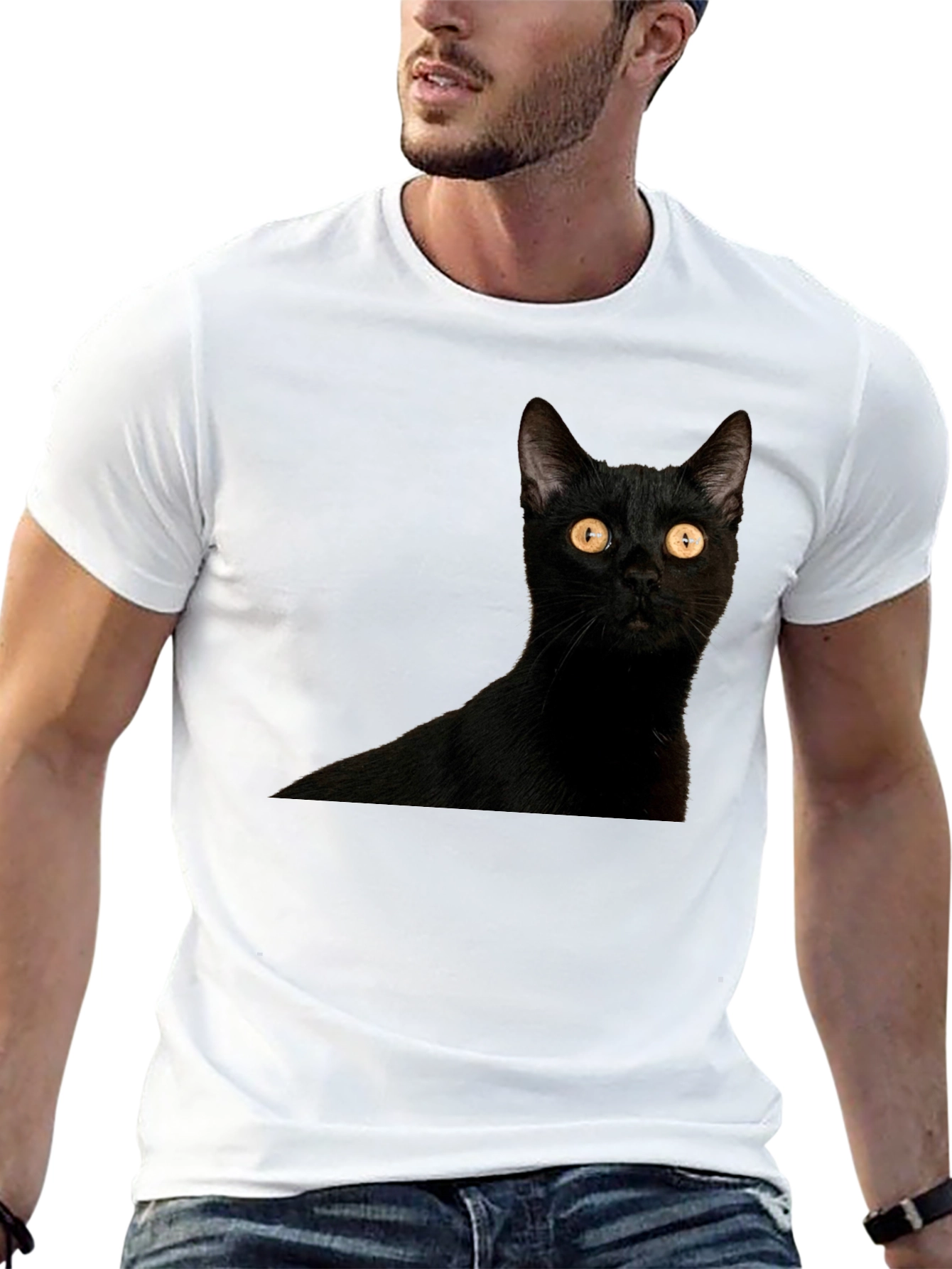 Black Cat Graphic T-Shirt - Mens Fashion Tee