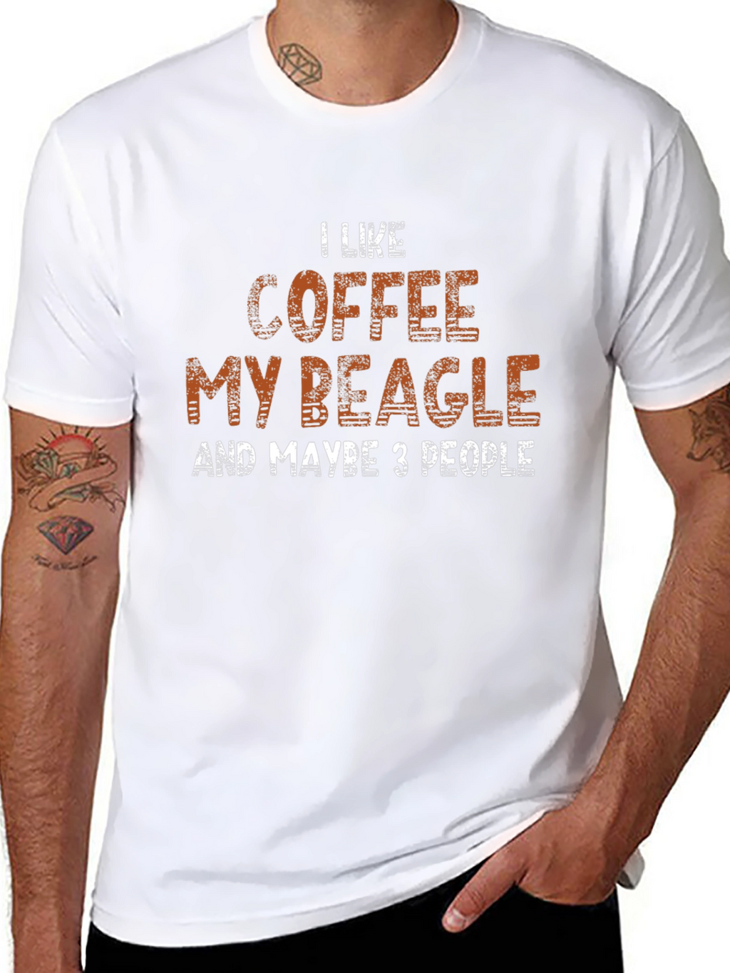 Coffee Beagle and Maybe 3 People Graphic Tee
