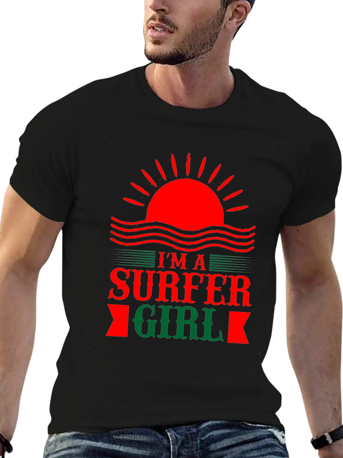 Im a Surfer Girl Black Graphic Tee